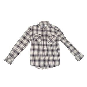 Retrofit Men's Flannel Long Sleeve brown tone plaid button up shirt size L